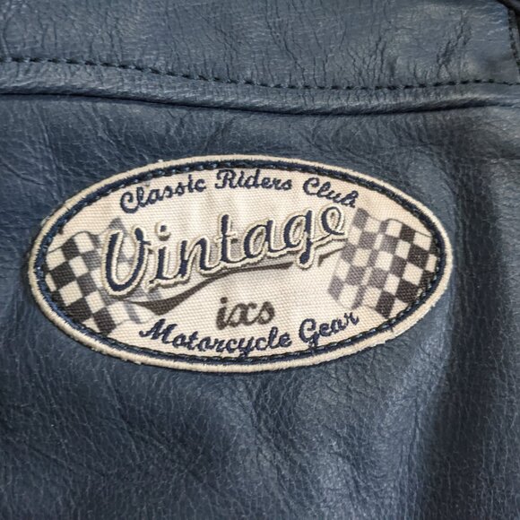 IXS Shawn Motorcycle Jacket "Spirit of 79" Blue & Ivory Leather Men US 40/EU 50 - Picture 5 of 5